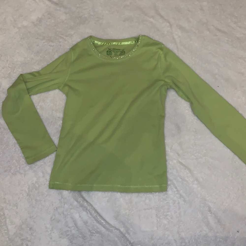 Girls size 10/12 Long sleeved rhinestone trim top